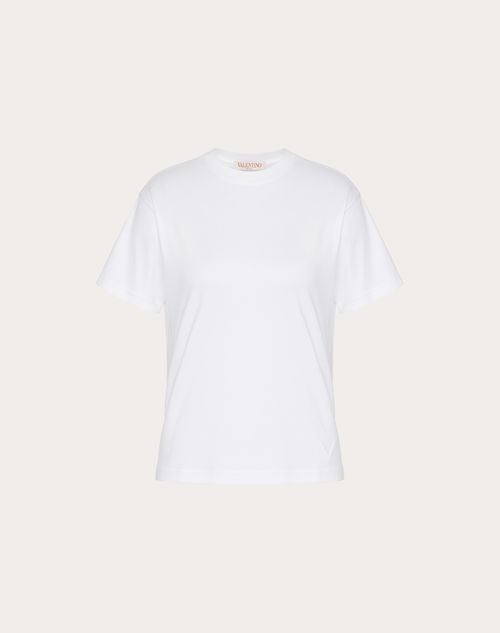 Valentino - T-shirt En Jersey De Coton - Blanc - Femme - T-shirts Et Sweat-shirts