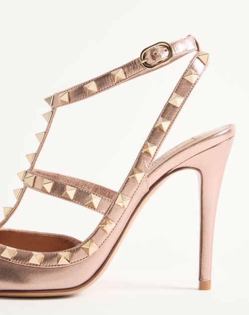 Valentino Garavani - Rockstud Pump In Laminated Nappa Leather 100mm - Rose Cannelle - Woman - Pumps