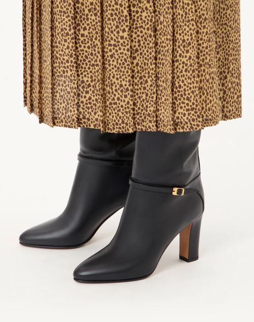 Valentino Garavani - Pattie Calfskin Boot 100mm - Black - Woman - Boots And Ankle Boots
