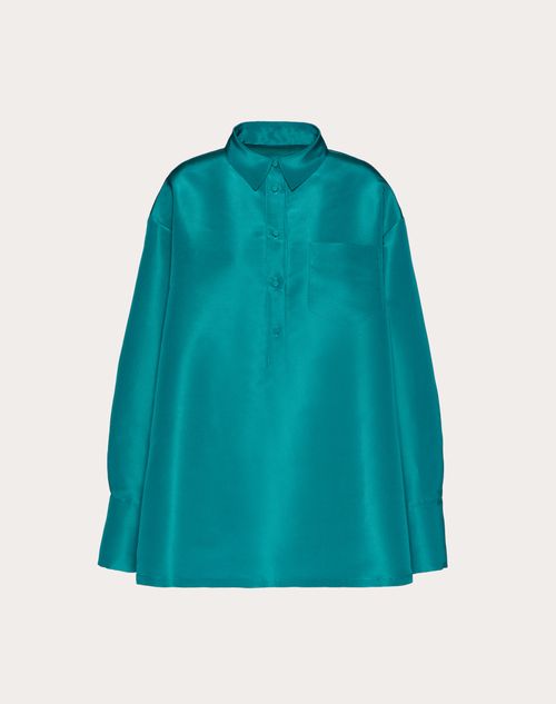 Valentino - Faille Shirt Dress - Aquamarine - Woman - Woman Ready To Wear Sale