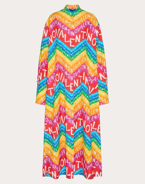 Valentino - Valentino Chevron Popeline Midi Dress24 - Multicolour - Woman - Dresses