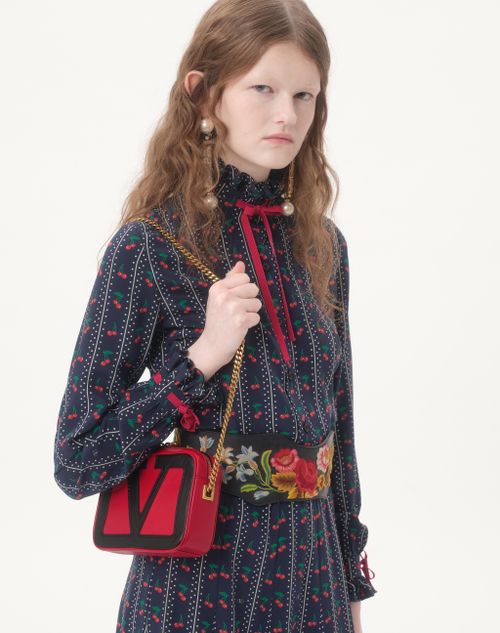 Valentino Garavani - VALENTINO GARAVANI VIVA SUPERSTAR NAPPA LEATHER BELT BAG - Red/black - Woman - Belt Bags