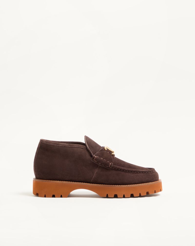Lord Chunky Bottines Cuir Croûte Testa Di Moro — Valentino