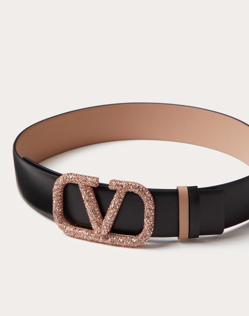 Valentino Garavani Black Vlogo Belt