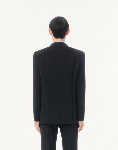 Valentino - Valentino Double-breasted Wool Jacket With Pressed Crease - Black - Man - Suits