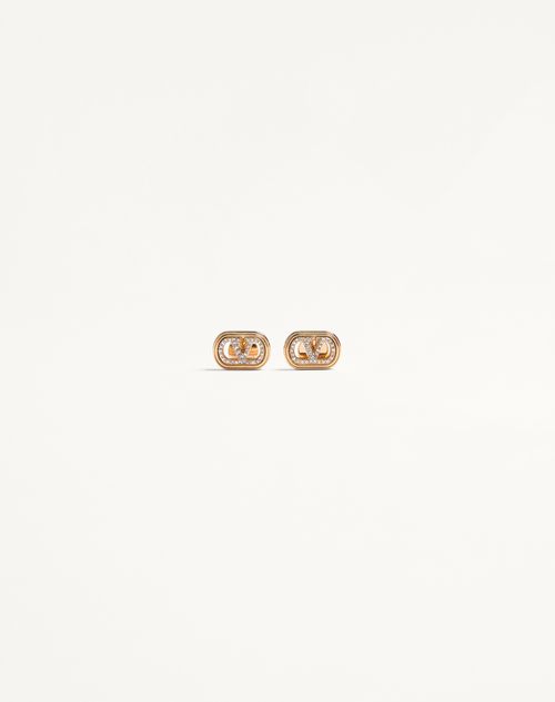 Valentino Garavani - Ovalette Earrings In Metal And Swarovski® Crystals - Gold/crystal - Woman - Jewellery