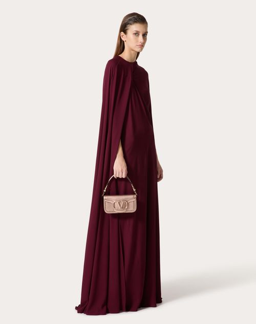 Valentino Garavani - Small Locò Shoulder Bag In Calfskin And Metallic Karung - Rose Cannelle - Woman - Bags