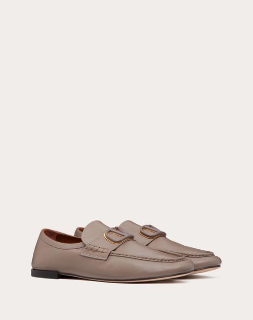 Valentino Garavani - Vlogo Signature Calfskin Nappa Loafer - Clay - Man - Man Shoes Sale