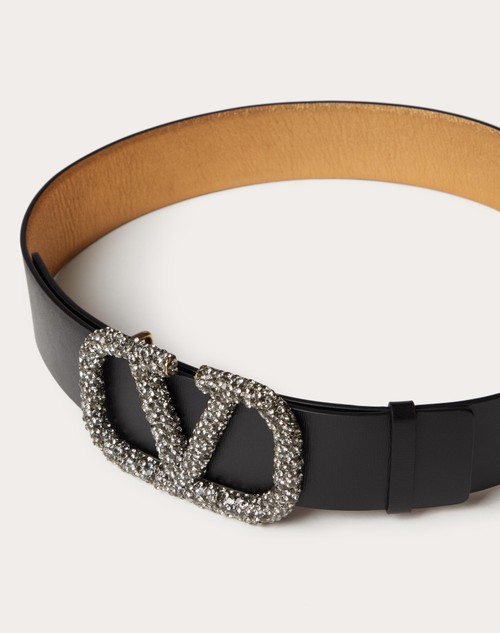 Valentino Garavani stud-embellished leather belt - Black