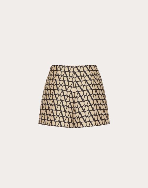 Valentino - Toile Iconographe Crepe Couture Shorts - Beige/black - Woman - All About Logo