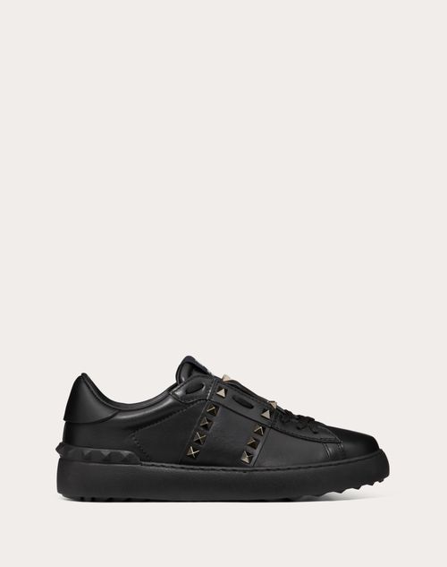 Valentino Garavani - Rockstud Untitled Noir Calfskin Leather Sneaker - Black - Woman - Sneakers