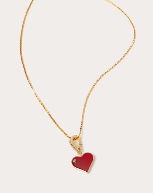 Valentino Garavani - Chez Maison Valentino Metal And Enamel Heart Charm - Gold/rouge Pur - Woman - Chez Maison Valentino Jewellery - Accessories