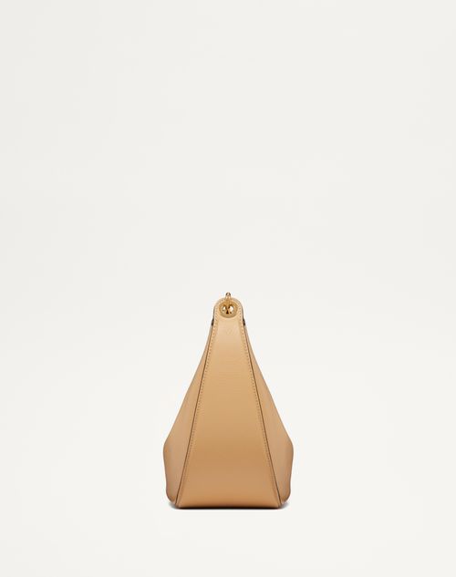 Valentino Garavani - Small Vlogo Moon Hobo Bag In Grainy Calfskin With Chain
 - Cappuccino - Woman - Woman View All