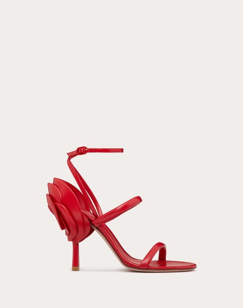 Valentino Garavani - Sandalia Roserouche 1959 De Cuero De Becerro Con Tacón De 100 mm - Rouge Pur - Mujer - Sandalias