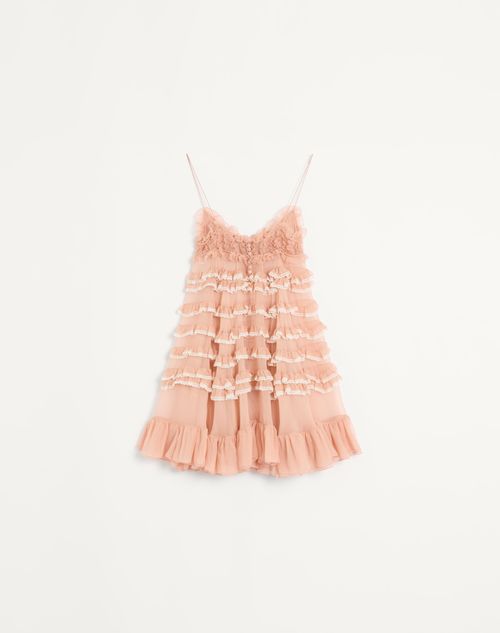 Valentino - Vestido Corto De Chiffon - Agua De Rosas - Mujer - Novedades