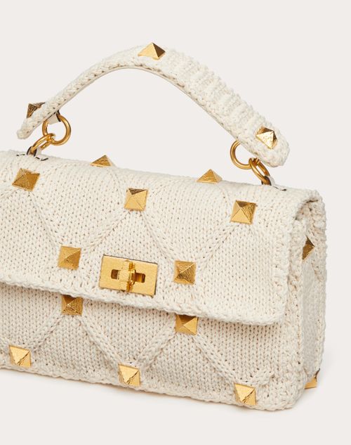 LARGE ROMAN STUD KNITTED BAG WITH CHAIN