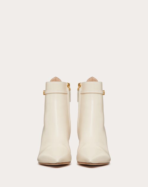 Valentino Garavani - Valentino Garavani Tan-go Ankle Boot In Calfskin Leather 70 Mm - Light Ivory - Woman - Boots
