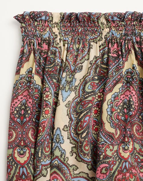 Valentino - Voyage Imaginaire Cashmere Print Georgette Pants - Birch/multicolour - Woman - Pants And Shorts