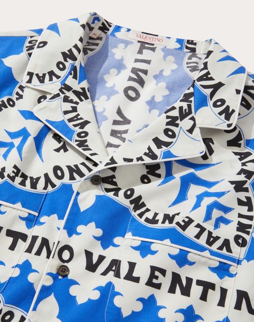 Valentino - ミニバンダナ プリント コットン シャツ - ブルー/アイボリー/ネイビー - メンズ - シャツ