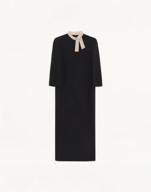Valentino - Cady Couture Embroidered Dress - Black/silver - Woman - Dresses
