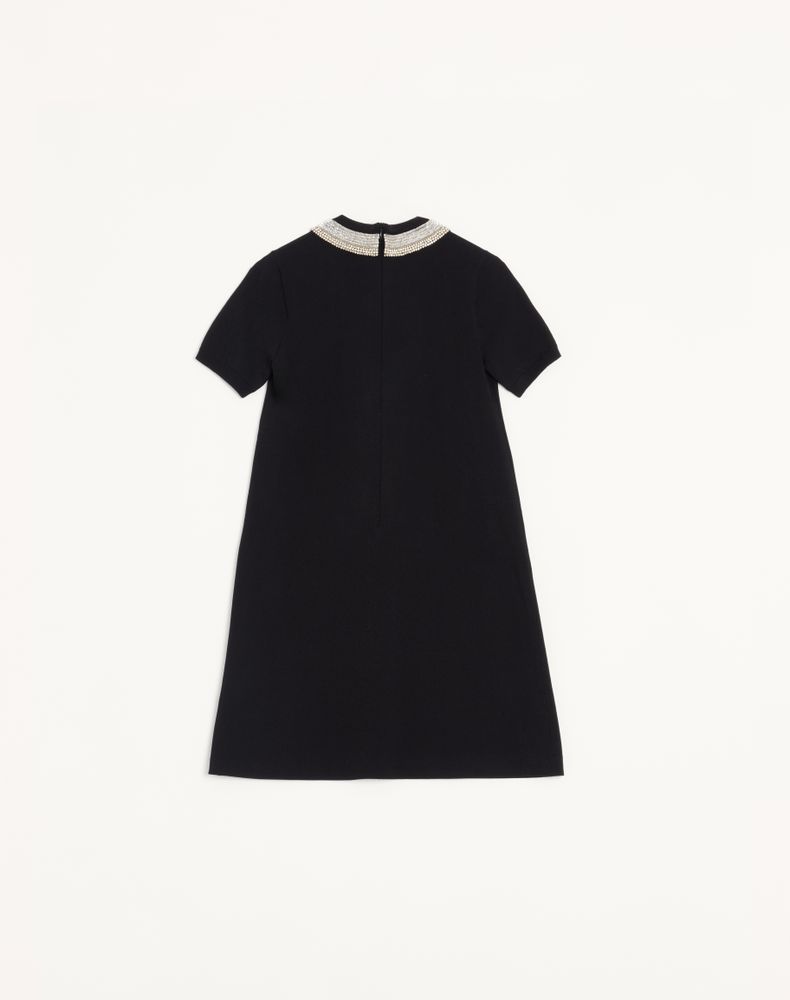 Valentino Embroidered Stretch Viscose Dress Woman Black L