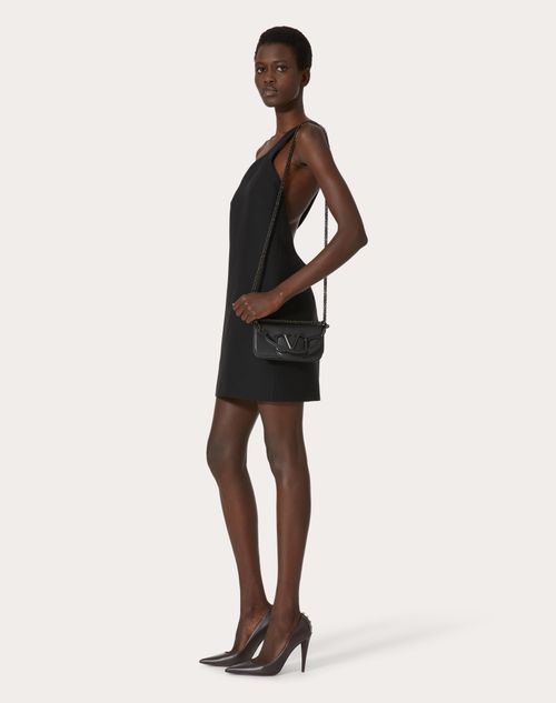 Valentino Garavani - Locò Small Shoulder Bag In Calfskin - Black - Woman - Valentino Garavani Loco