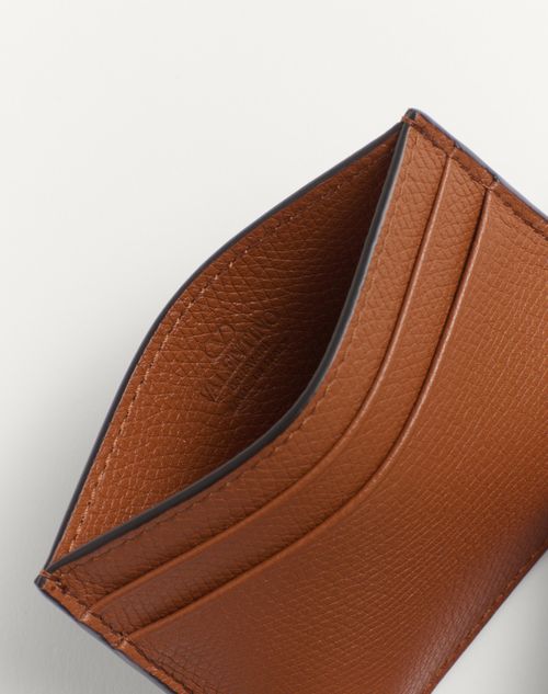 Valentino Garavani - Valentino Garavani Vlogo Signature Kartenetui Aus Genarbtem Kalbsleder - Leder - Mann - Portemonnaies Und Kleinlederwaren