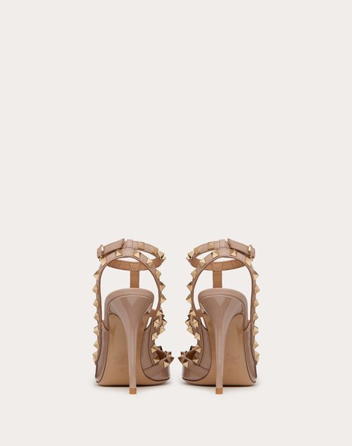 Patent Rockstud Caged Pump 100mm for Woman in Poudre Valentino IN