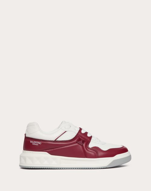 Valentino Garavani - One Stud Low-top Mesh And Nappa Leather Sneaker - Red/white - Man - Sneakers