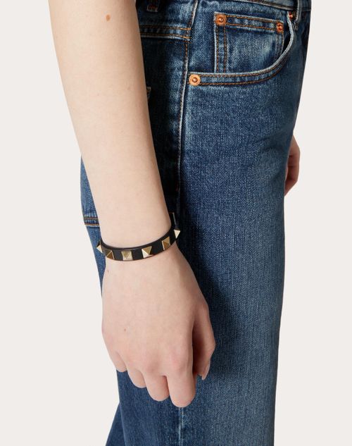 Rockstud Bracelet for Woman in Black | Valentino
