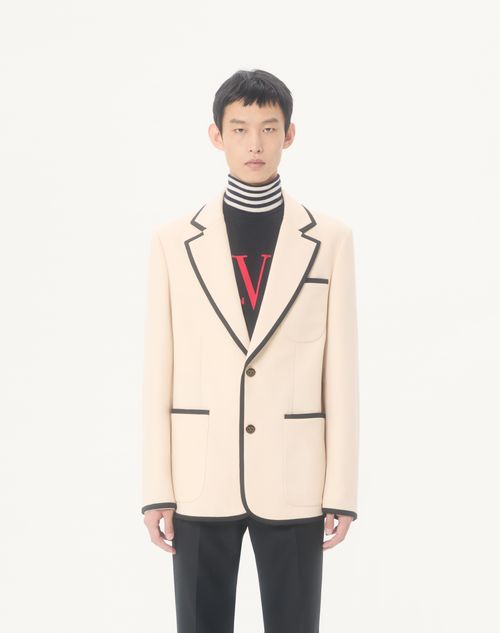 Valentino - Valentino Single-breasted Wool Gabardine Jacket - Cream - Man - Coats And Blazers