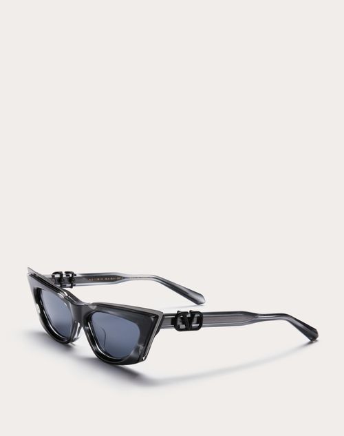 Valentino - V - Goldcut I Sculpted Thickset Acetate Frame With Titanium Insert - Black/​brown To Blue Gradient - Woman - Eyewear
