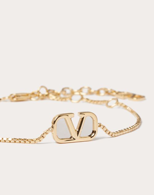 V Logo Chain Bracelet in Gold - Valentino