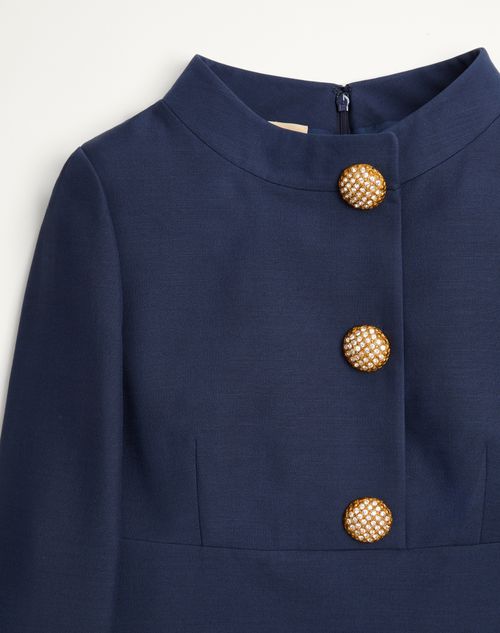 Valentino - Crepe Couture Short Dress - Blue - Woman - Dresses