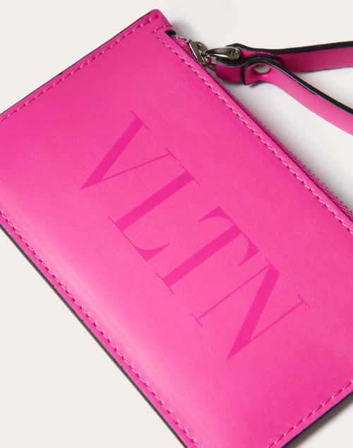 Valentino Garavani - Vltn Calfskin Card Holder - Pink Pp - Man - Coin Purses & Card Cases