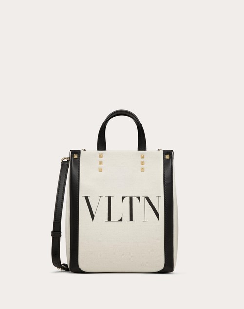 Vltn N/s キャンバス ミニトート for ウィメンズ インチ ナチュラル/ブラック | Valentino JP