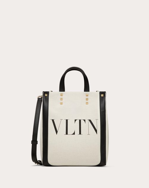 Valentino Garavani - Vltn N/s キャンバス ミニトート - ナチュラル/ブラック - 女性 - Summer Totes - Bags