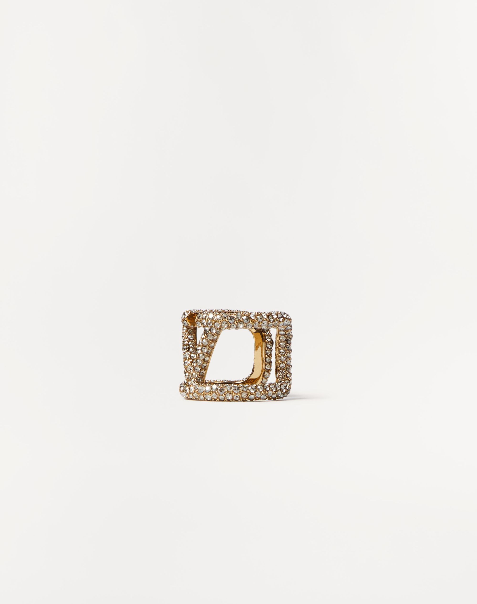 Vlogo Signature Ring In Metal And Swarovski® Crystals for