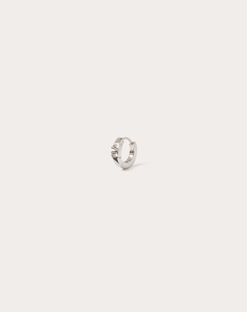 Valentino Garavani - Einzelner Mini Vlogo Signature Ohrring Aus Metall - Palladium - Mann - Jewels - M Accesories