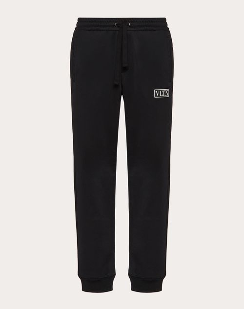 Valentino - Technical Cotton Vltn Tag Pants - Black - Man - Trousers And Shorts