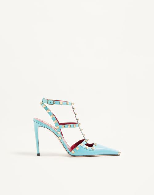 Valentino Garavani - Rockstud Kidskin Pumps 100mm - Azure - Woman - Pumps And Slingbacks