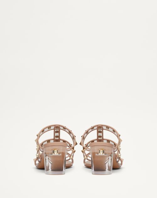 サンダル・ミュール VALENTINO CARAMEL FABRIC ROCKSTUD SANDALS Valentino Garavani Rockstud Leather Caged Sandals | Saks