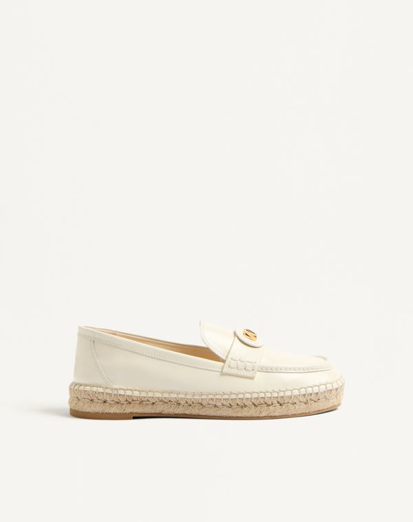 Valentino Garavani White Leather Vlogo Signature Espadrilles