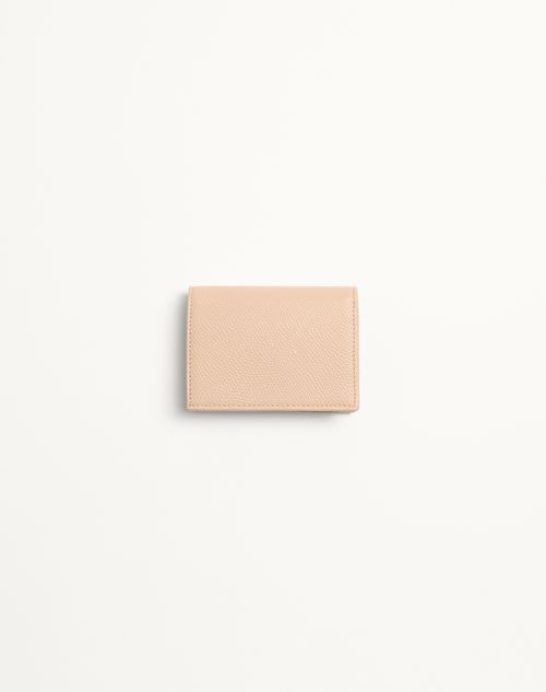 Valentino Garavani - Vlogo Signature Grainy Calfskin Wallet - Rose Sand - Woman - Wallets And Small Leather Goods