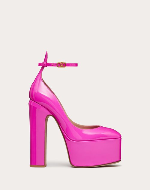 Garavani Tan-go Platform Pump In Patent Leather 155 Mm for Woman in Pink Pp | Valentino US