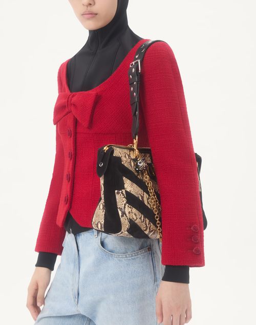 ドルチェ&ガッパーナ　パイソン　スエード　ハンドバッグ DOLCE&GABBANA DOLCE＆GABBANA ドルチェ&ガ ッバーナ ドルガバ