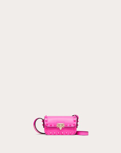 Valentino Garavani - Rockstud23 Smooth Calfskin Micro Shoulder Bag - Pink Pp - Woman - Shoulder Bags