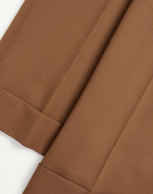 Nylon Cuffed Gabardine Pants for Man in Nut | Valentino US
