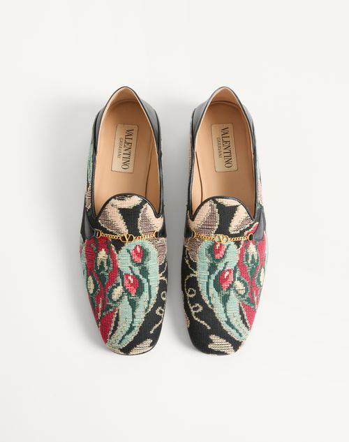Valentino Garavani - Jiggie Loafer In Gobelin Fabric - Multicolour - Man - Loafers And Drivers