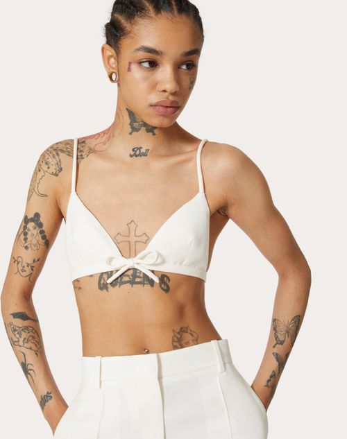 Crepe Couture Bralette for Woman in Ivory | Valentino US